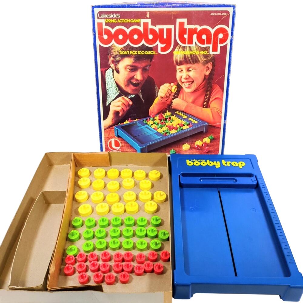 Booby Trap Lakeside Spring Action Board Game 2-6 Players Ages 8+ 1977 Complete
